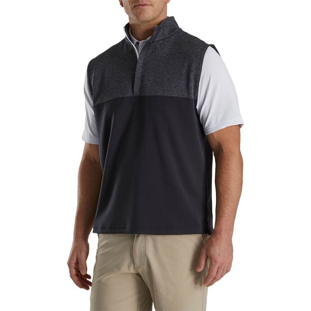 NWT FootJoy Men's Golf Heather Yoke Half-Zip Vest  L, XL